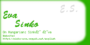 eva sinko business card
